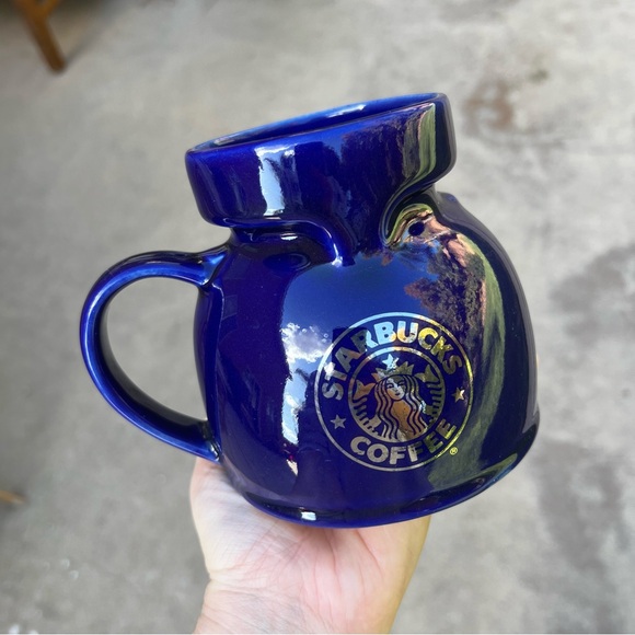 Vintage Starbucks Cobalt Blue Ceramic No Spill Travel Mug - Picture 9 of 11